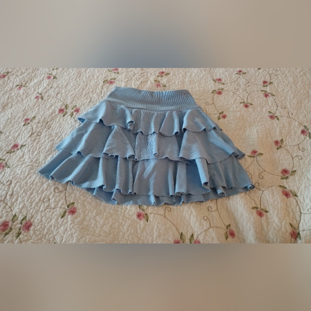 Arizona Jean Company Light Blue Ruffled Skirt